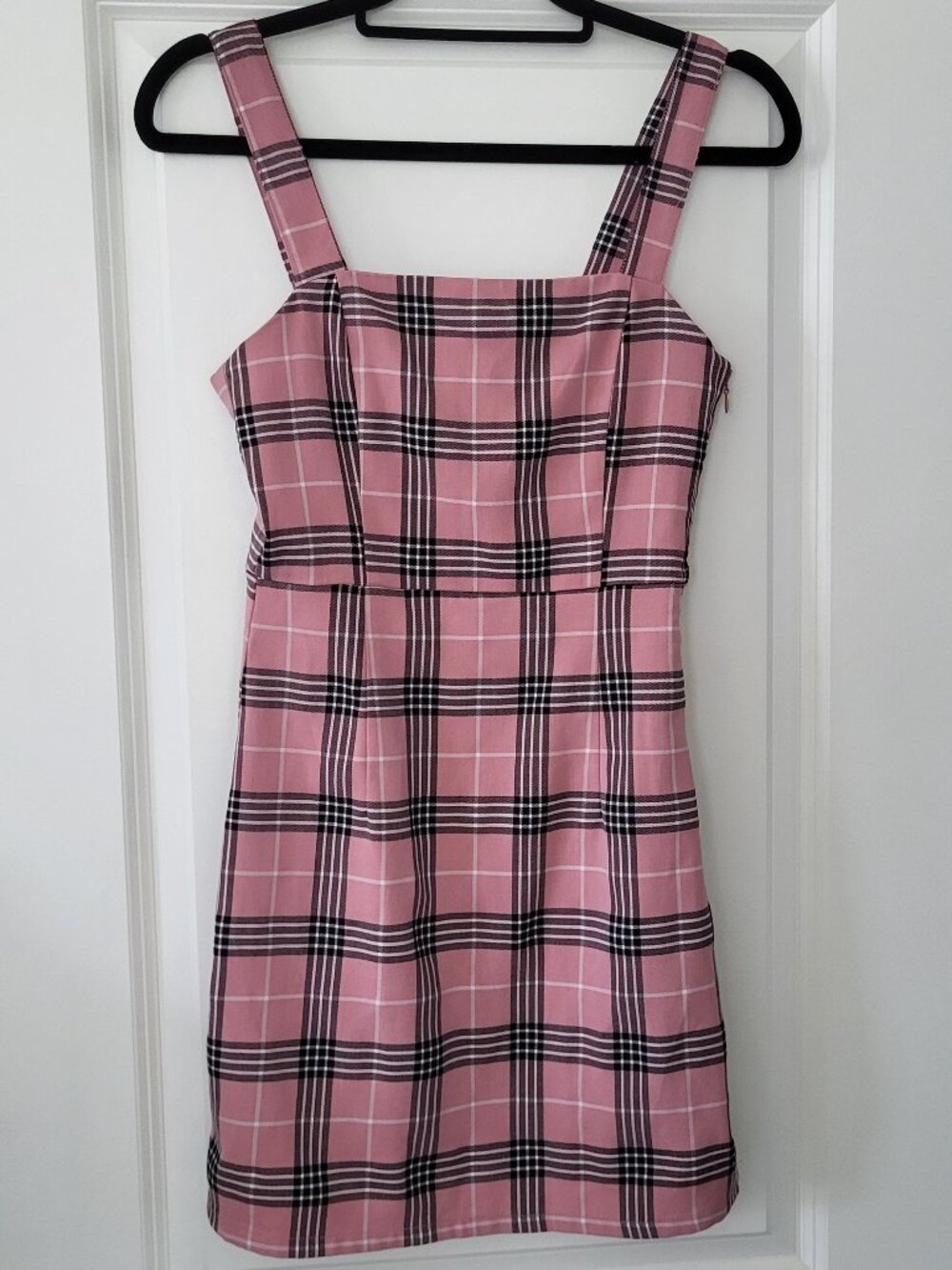 DIVIDED By H&M Size 2 Pink Plaid Mini Dress Jumper Y2K Preppy School Girl